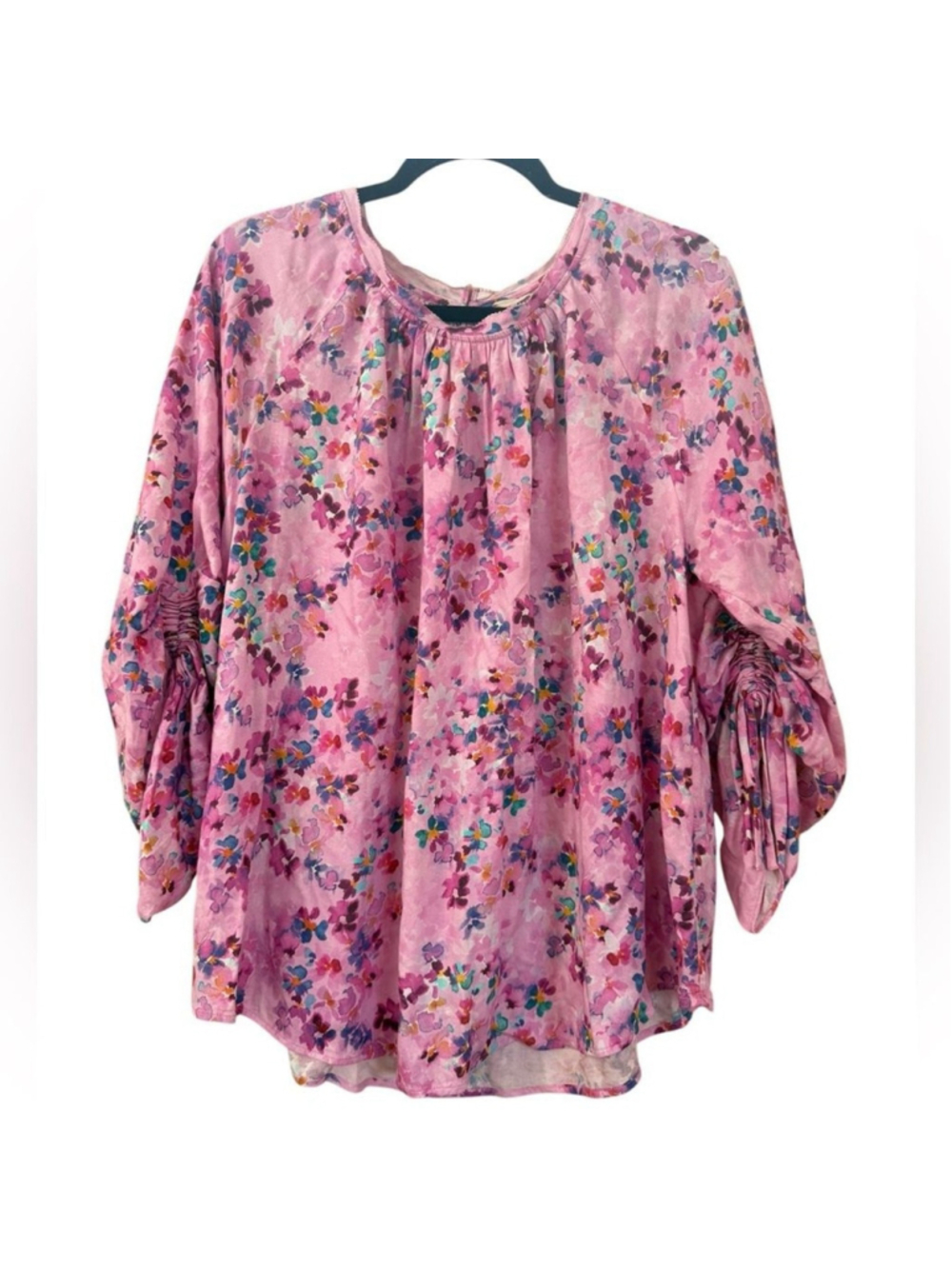 Soft Surroundings Brialla Pink Floral Blouse Top - size XL - Picture 2 of 8